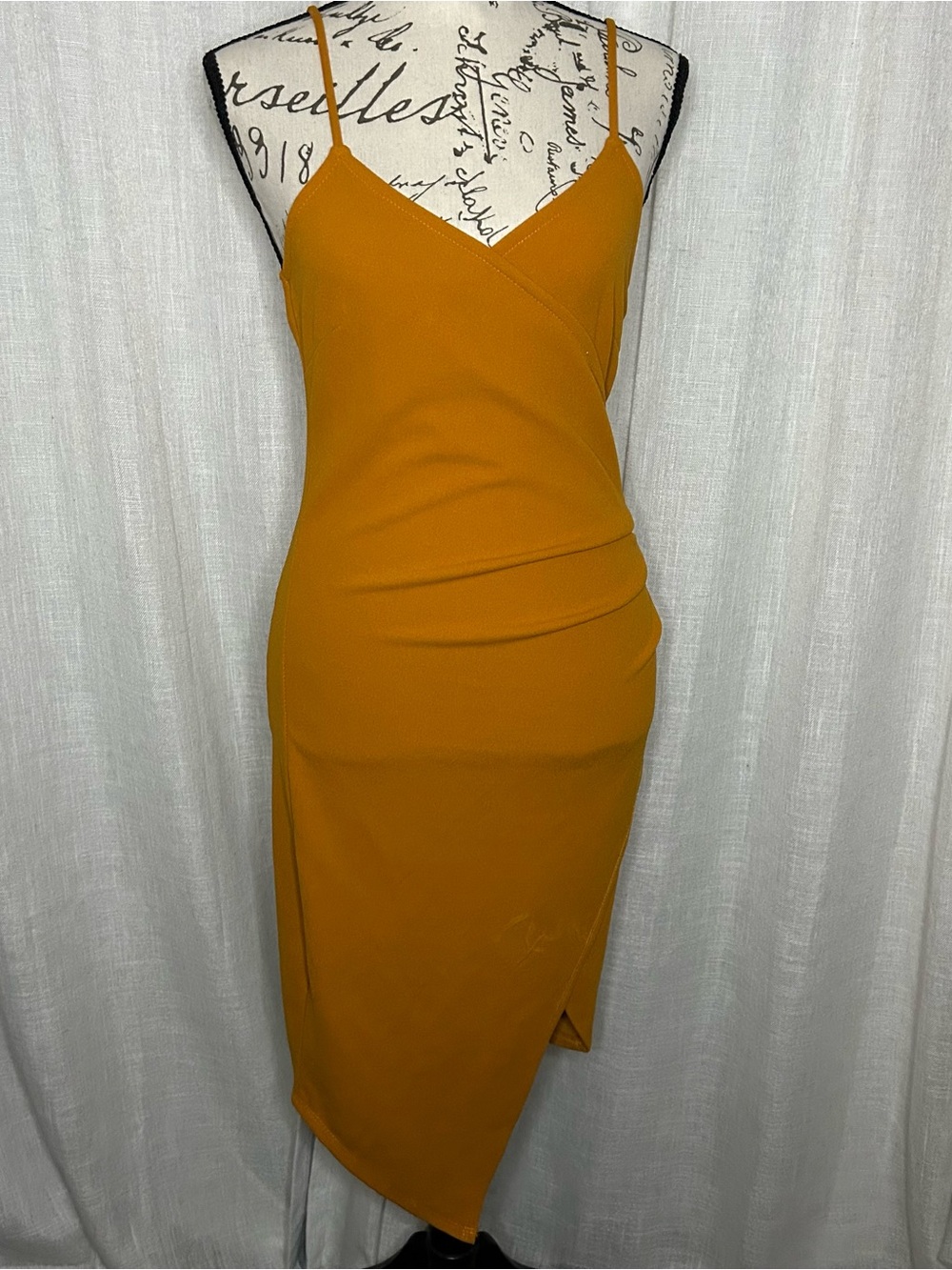 Medium Mustard Bodycon Midi Dress